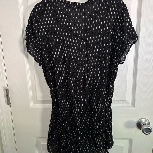 FULL MOON Segura Short Sleeve Tie Waist Maternity Blouse NWT - Picture 2 of 6